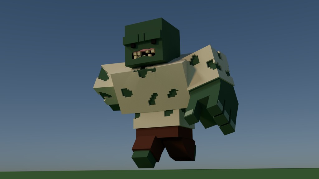 Big Rigged Low Poly Zombie preview image 1